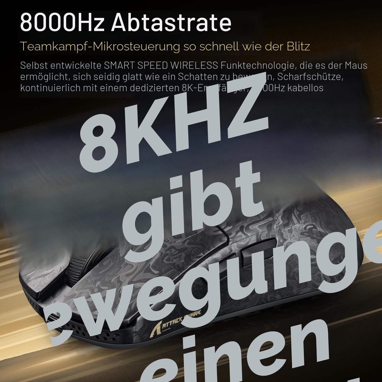 MAMBASNAKE x Attack Shark R11ULTRA Carbon Fiber Wireless Gaming Mouse, 8000Hz, 49g Superlight, 42000DPI, PAW3950MAX Sensor, Nordic 52840 Chip, Nano-Metal Ice Coating, 20000 FPS, BT/2.4G/USB-C Mice