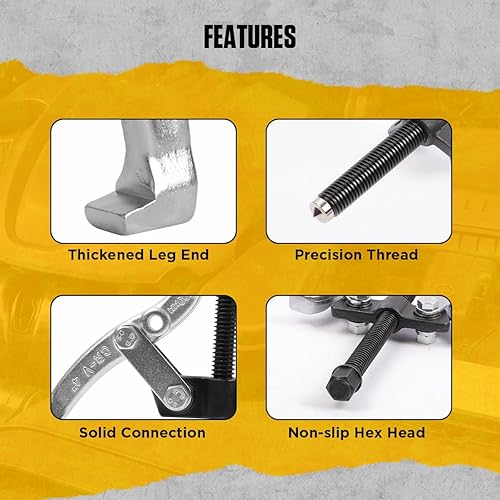 Miniatura 5 de CMTOOL Juego de extractor de engranajes, kit de extractor de rodamientos de 3, 4, 6, 8 pulgadas, resistente, 2 mandíbulas, 3 mandíbulas, kit de