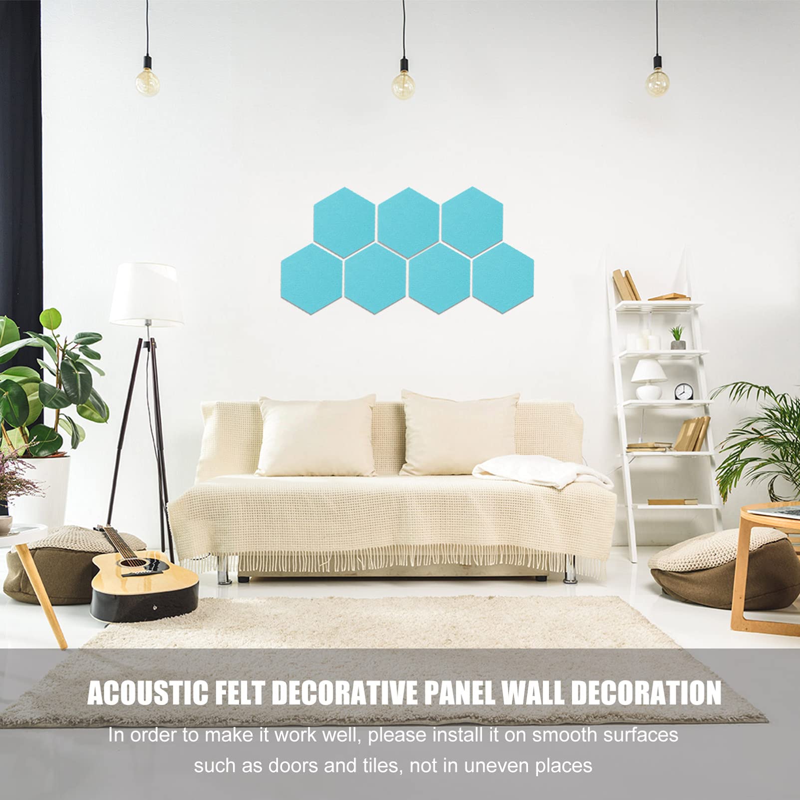 PartyKindom 12 Pcs Felt Backdrop Wall Sticker Wall Cork Board Cork Boards for Walls Hexagon Notice Board Black Board Kids Pink pin Board Pictures Drawing bee Day Decor Organizer Household 3D - Image 4