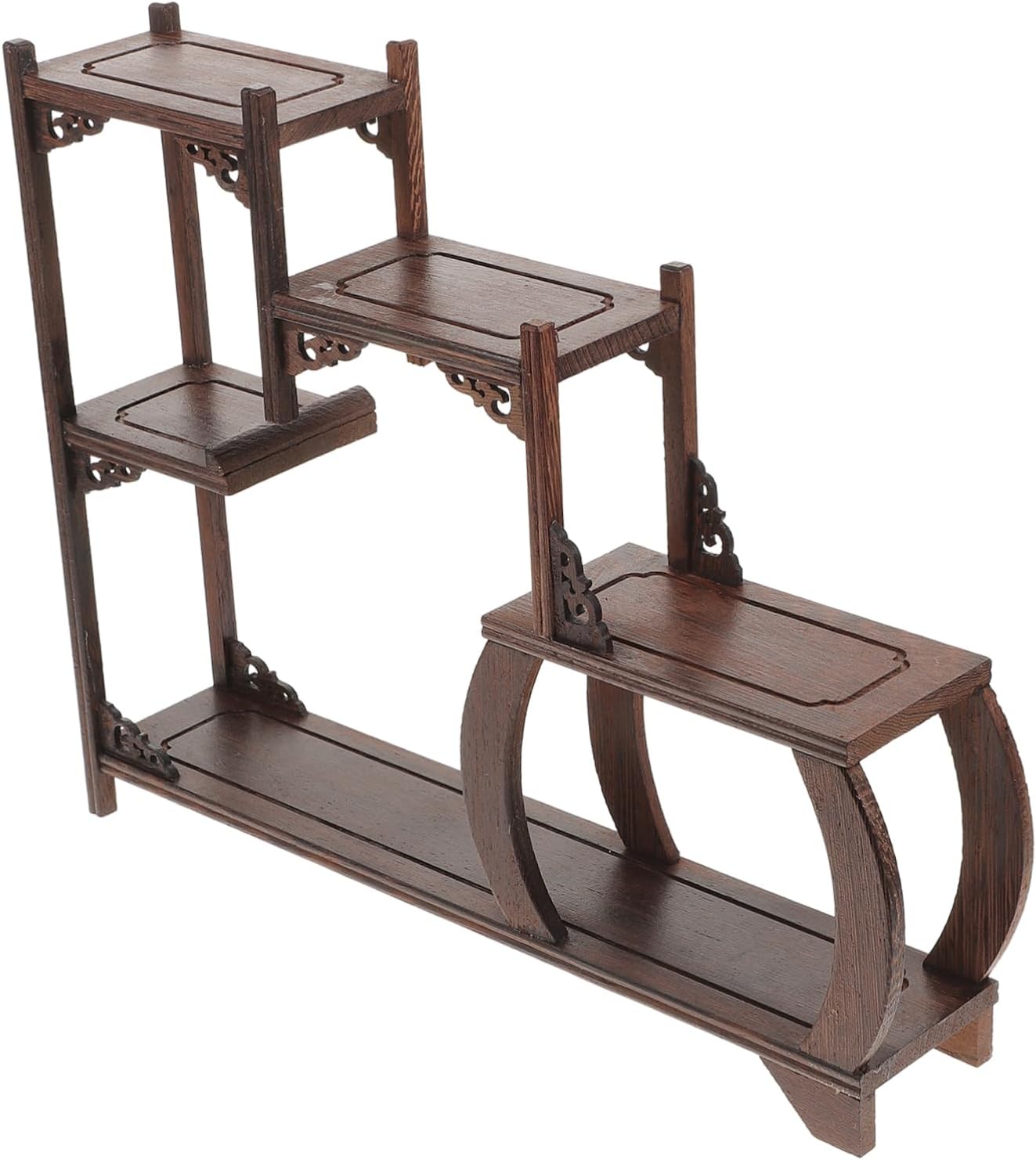 Luxshiny Antique Shelf Wooden Display Stand Vintage Home Decor Modern Decor Wooden Craft Shelves