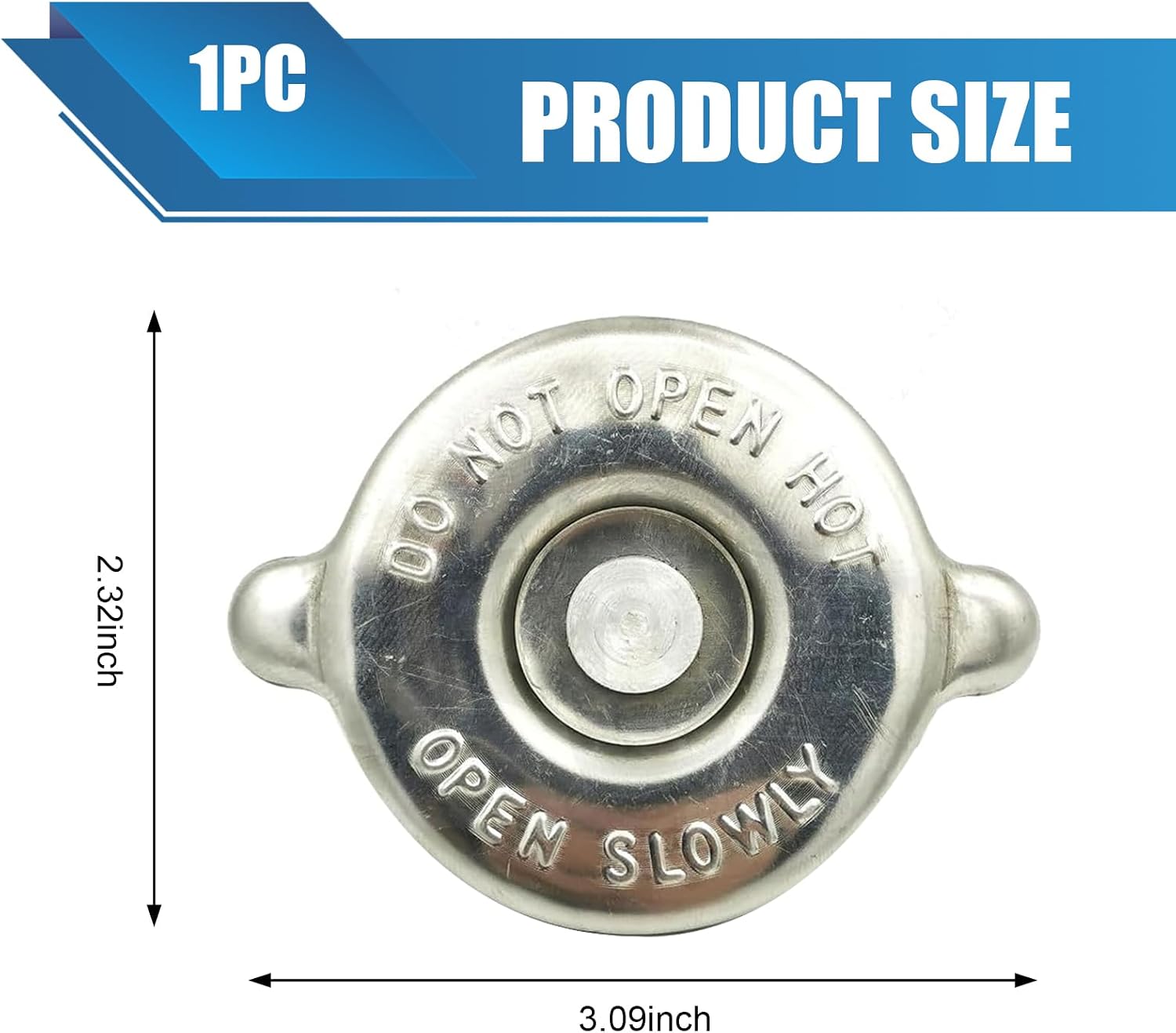 16PSI Radiator Cap, Stainless Iron Leakproof Radiator Cap, Vehicle Engine Coolant Seal Protective Cover, Compatible with Hyundai, Chevy, Honda, Isuzu 1350A730 1640162090 1793282Z00 (Silver)