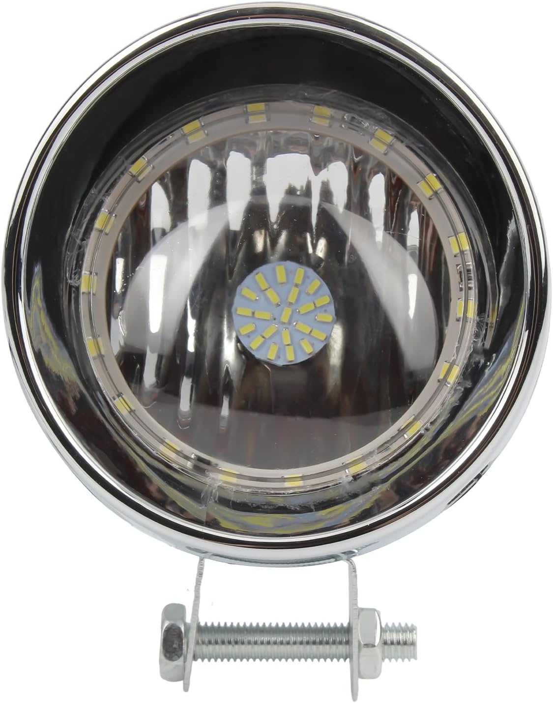 Chrome Led Headlight 12V Head Lamp Compatible with Motorcycle Scooter ATV 4 Wheeler Quad Chopper