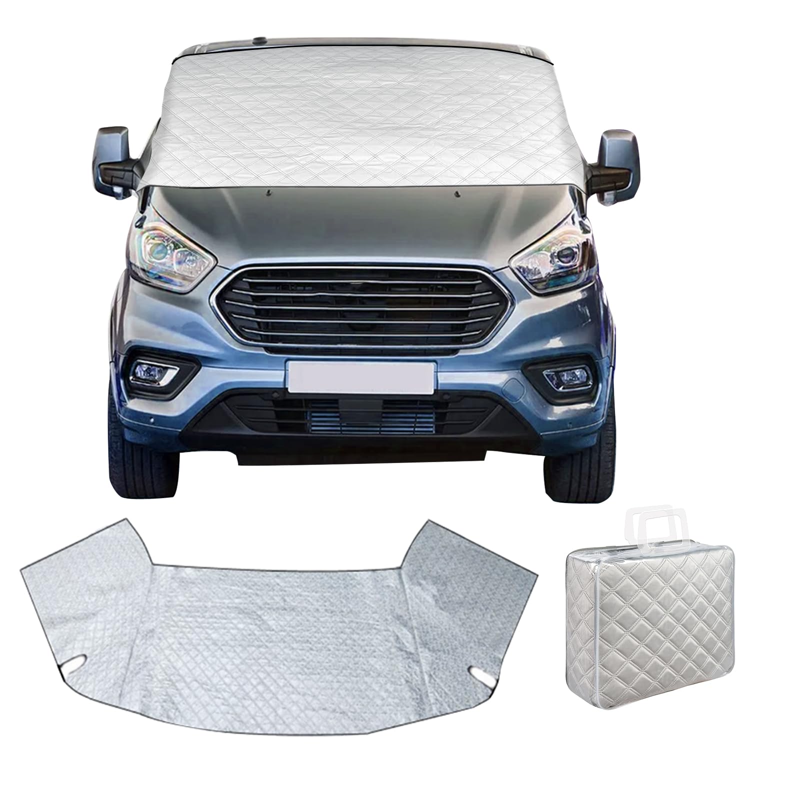 YWNYT Windschutzscheibenabdeckung für Benz Vito W447 2015-2024, mit Innenbaumwolle, Externe thermische Windschutzscheibenabdeckung, Faltbare Auto-Windschutzscheibenabdeckung