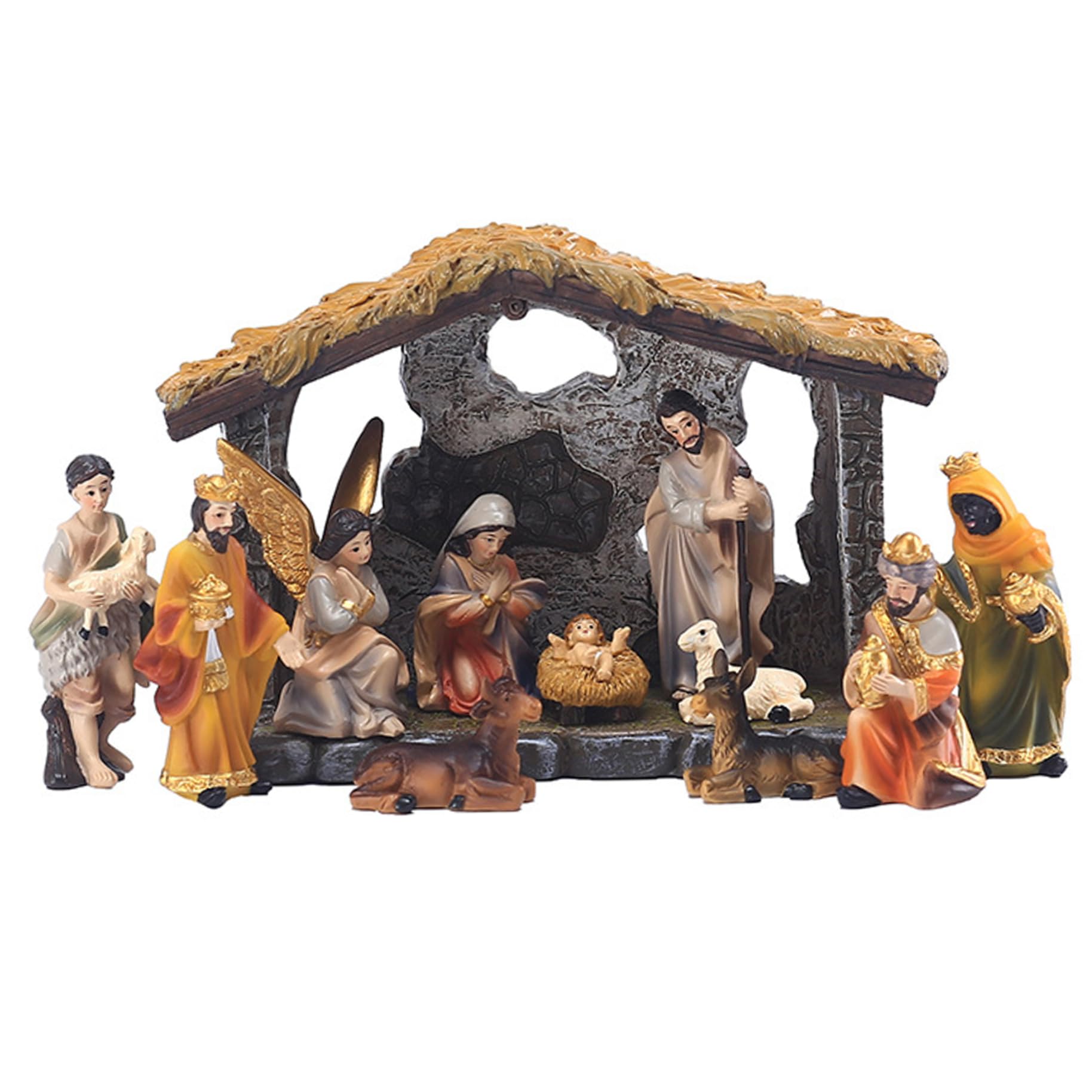 Nacimientos Navideños Grandes Glitzhome Juego De 12 Figuras De Pesebre De  Resina, Adornos De Navidad, Figuras Coleccionables, Estatua De Encimera,  Miniaturas, Decorativas, Mesa Figuras De Nacimiento Navideño, image size:1828x1828