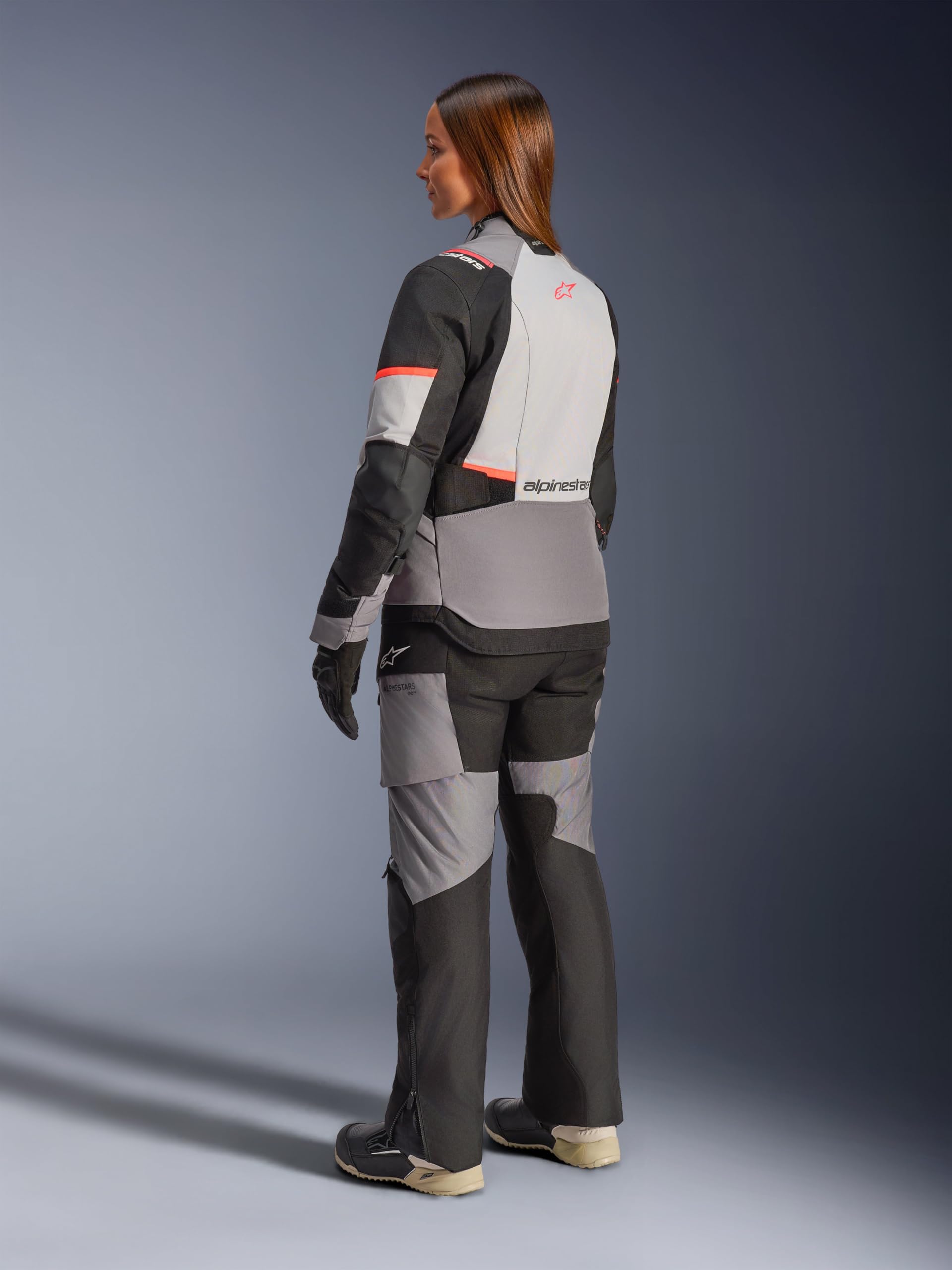 Alpinestars Stella Andes V4 Drystar imperméable dames moto textile veste, dunkelgrau/schwarz/orange, 3XL