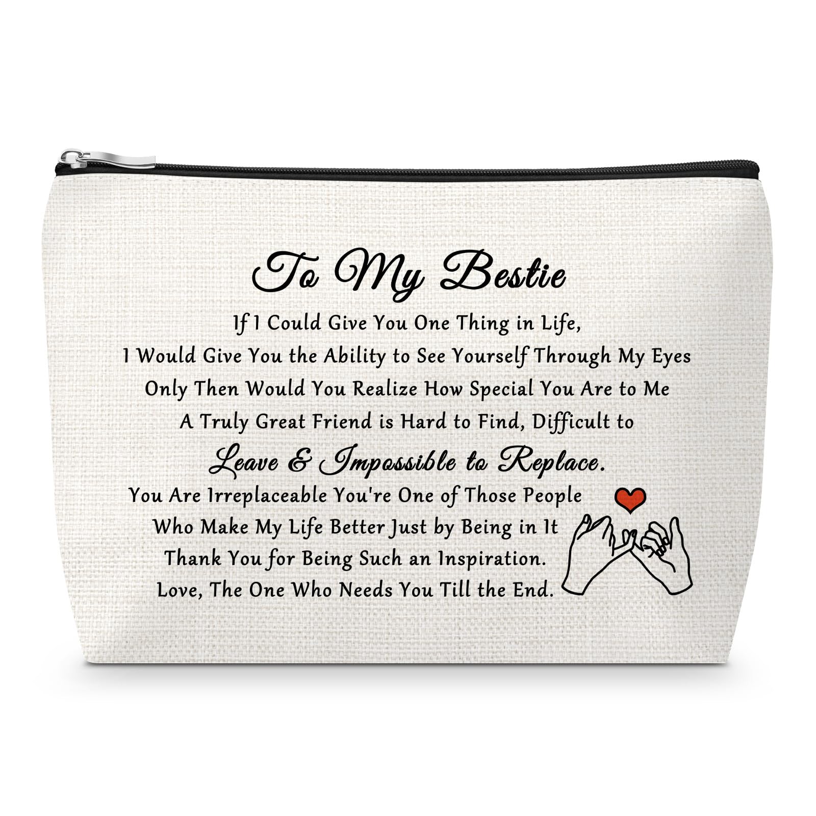 Long Distance Friendship Gift Makeup Bag for Bestie Best Friend Birthday Gift Friendship Gifts for BFF Christmas Birthday Gifts for Coworker Classmate Valentines Day Cosmetic Bag for Soul Sister