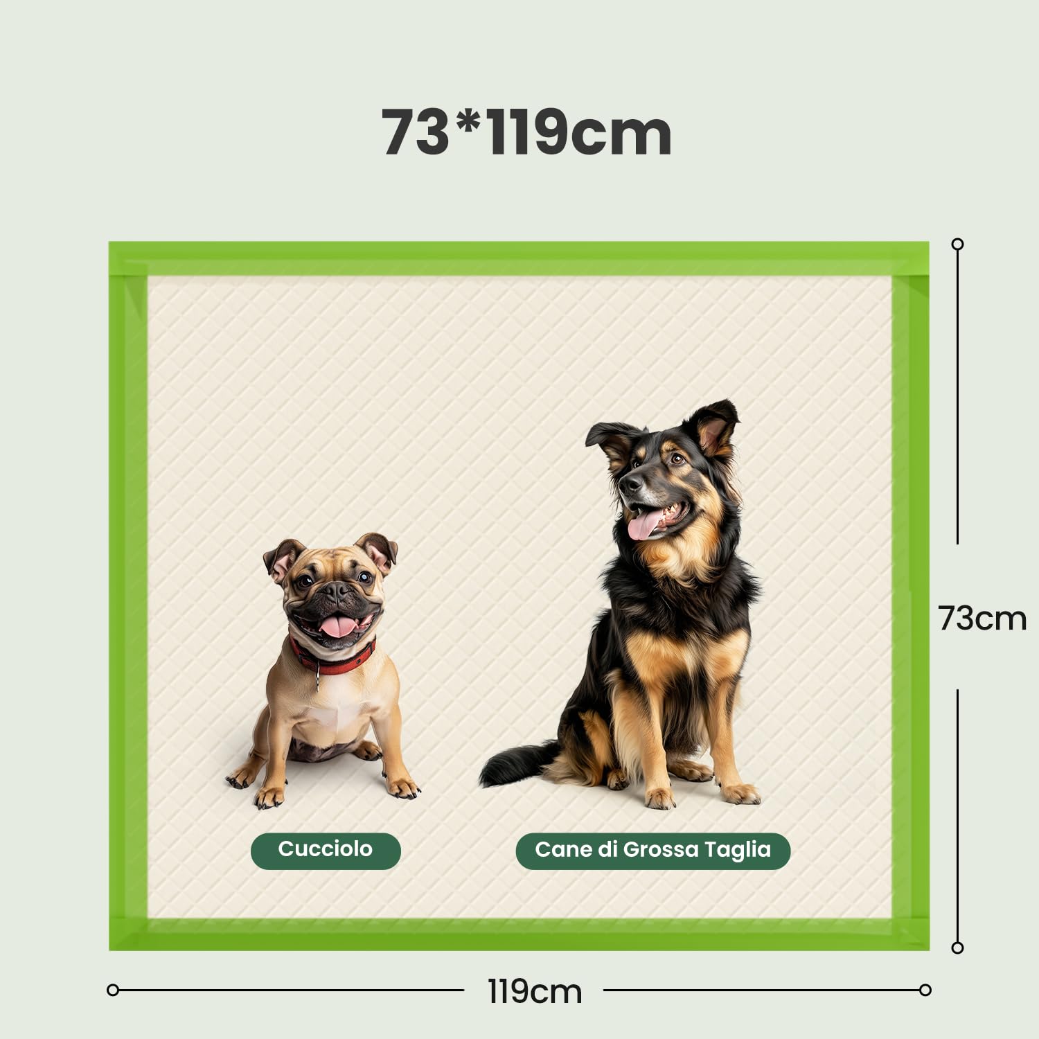 Gardner Pet Tappetini Igienici per Cuccioli, 73x119cm Grandi Tappetini Assorbenti per Cani, Super Assorbenti, 6 Strati Antiperdita, Asciugatura Rapida, 50 Pezzi