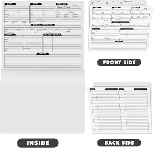 Miniatura 3 de Carpeta de listado de bienes raíces de 60 piezas, lista de panel derecho, tamaño carta 11-34 pulgadas x 9-58 pulgadas, carpeta inmobiliaria duradera