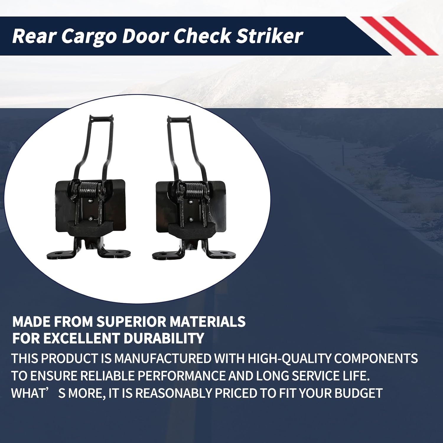 2PCS Rear Door Check Striker Back Door Lock Compatible with Ford Transit 150 250 350 2015 2016 2017 2018 2019 2020 2021 2022 2023 2024 2025 Replace HK3Z-6144100-A, Rear Door Stopper Hinge