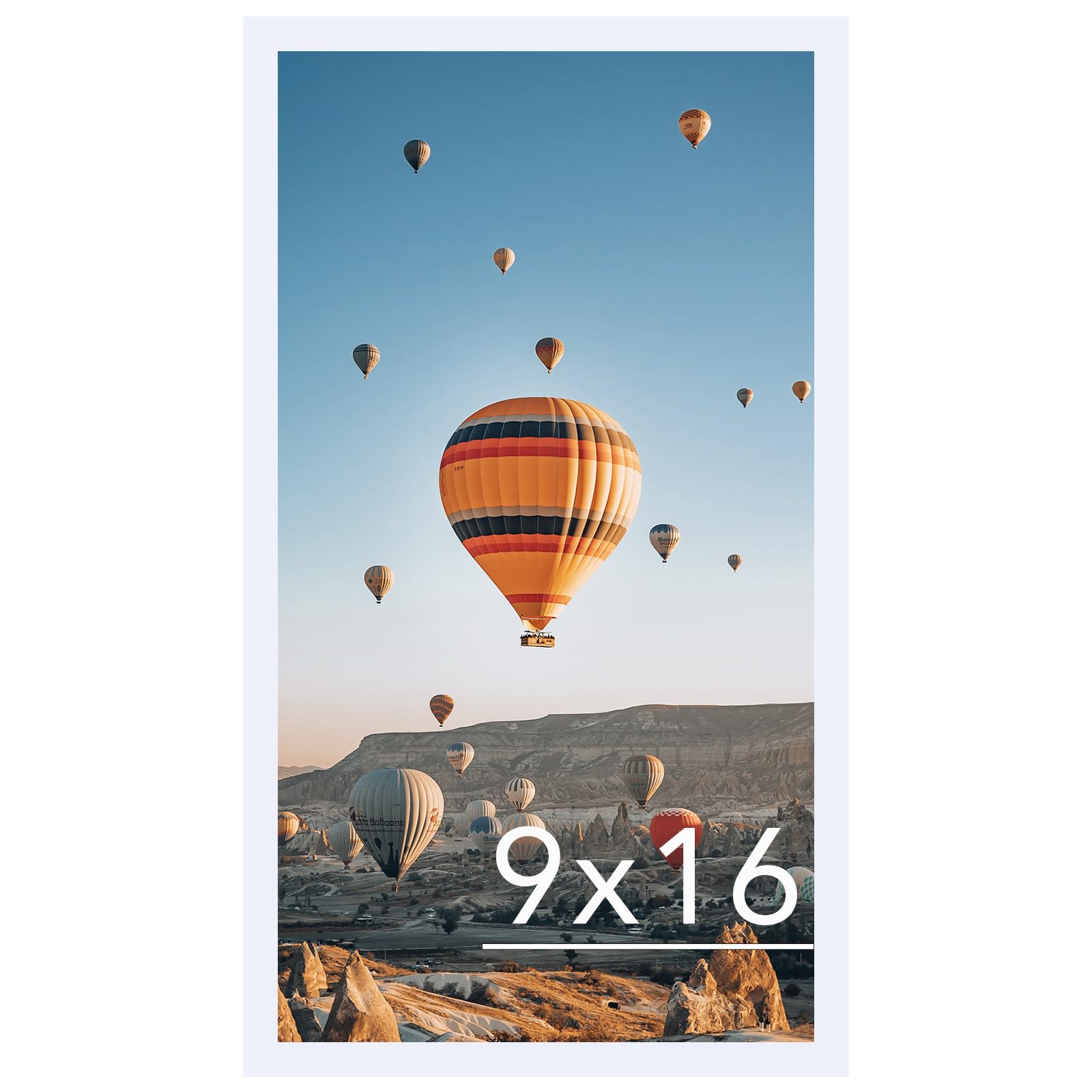 JCJMY 9x16 Picture Frame White for Wall Hanging, Wall Mounting Horizontally or Vertically, 9 x 16 Wall Gallery Poster Photo Frame with Shatter Resistant Plexiglass, White