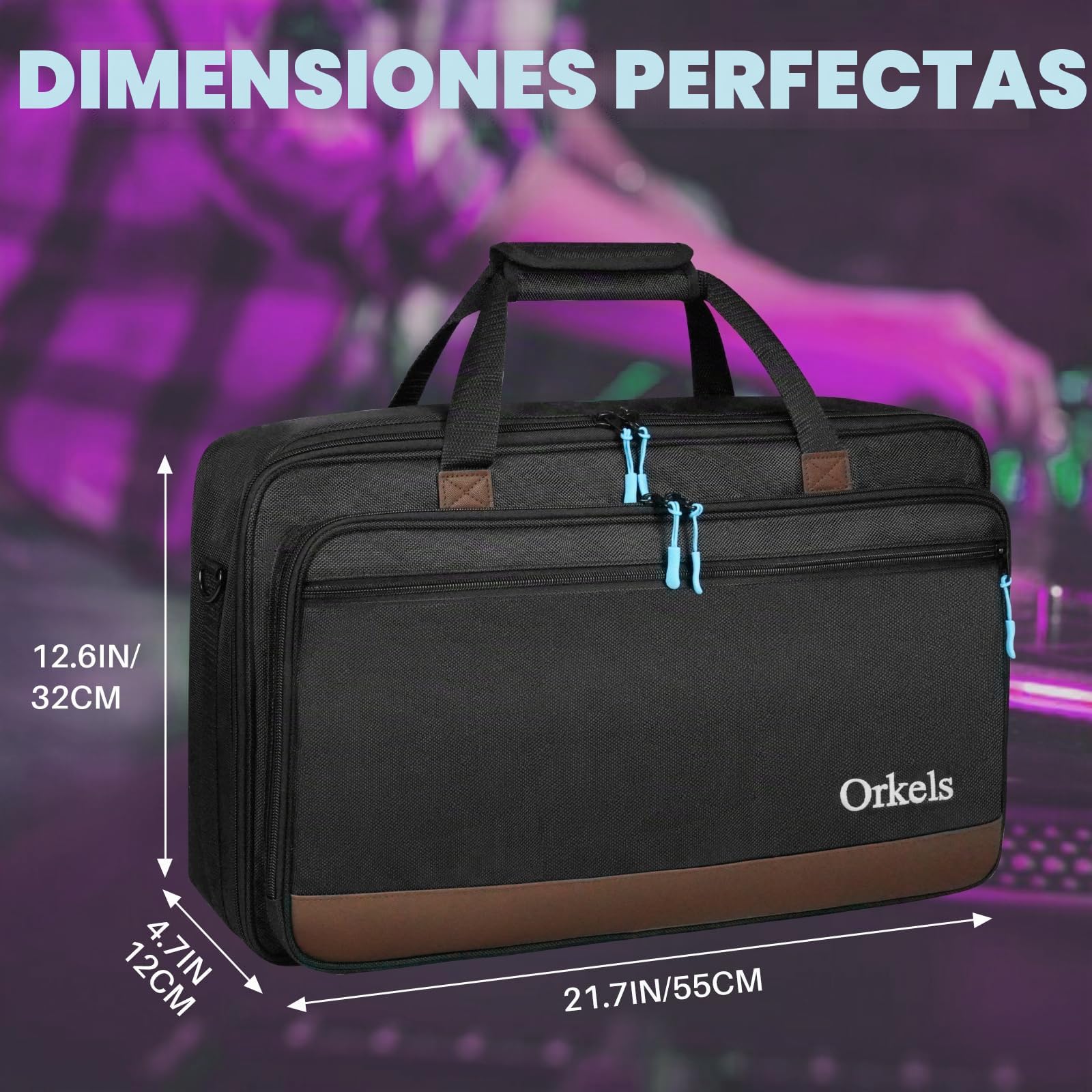 SUNDOY Funda para controlador de DJ Pioneer/Demo/Numark/Hercules, Black, S-55x12x32-CM, Bolsa de transporte para controlador de DJ