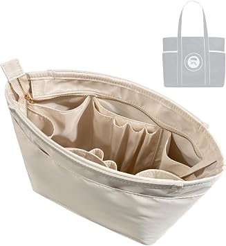 Divitize Luxe Waterproof Nylon Organizer compatible with Lululemon Daily Multi-Pocket Tote Insert Perfect Fit, +24 Colors, Premium Quality, Extra Storage & Support Black, 20L