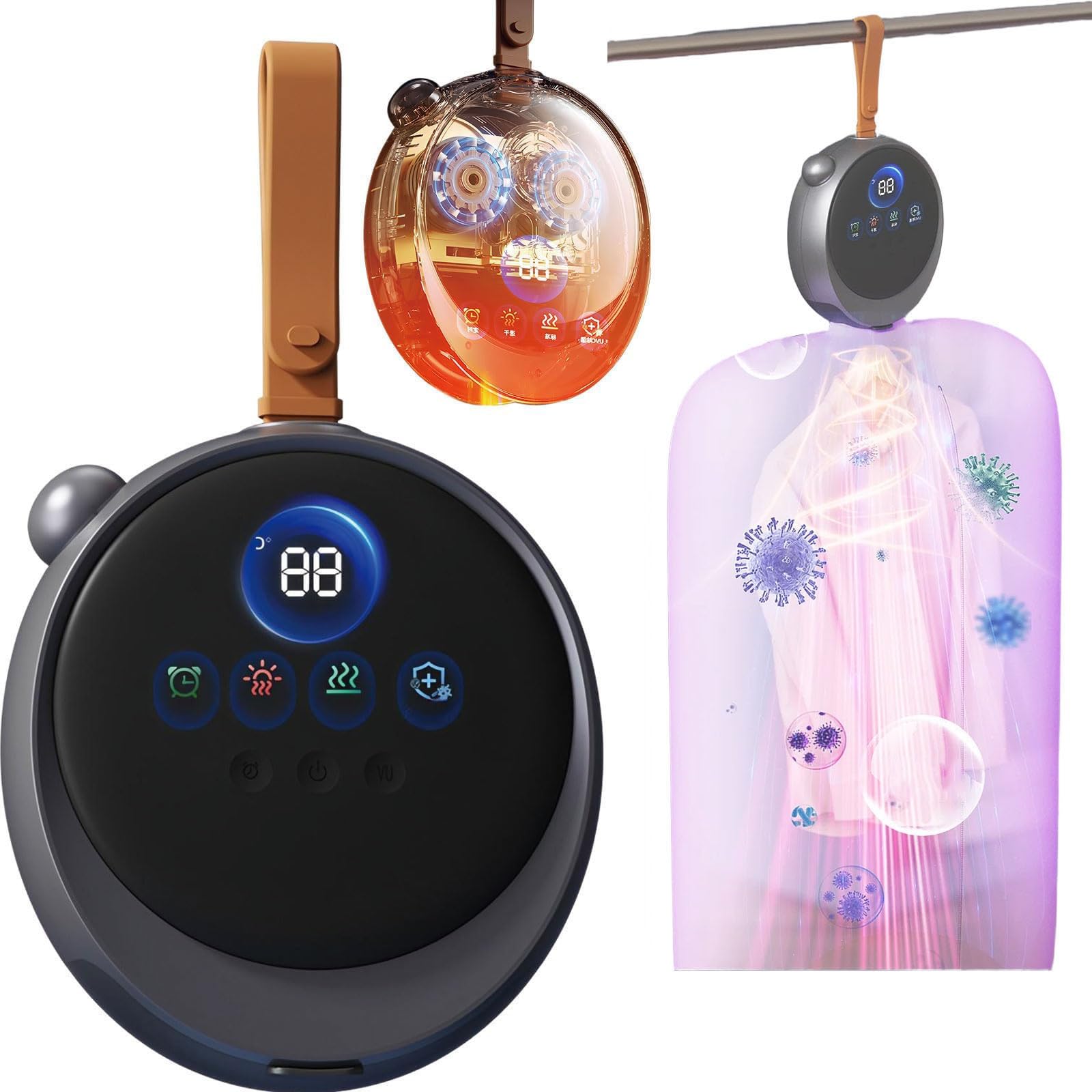 Secadora Portátil Con Tecnología De Aire Caliente De 360° Y Bolsa Seca, Ajuste De Temperatura De 65℃/75℃, Minisecadora De Ropa Con Temporizador De 9 Horas, Funcionamiento Silencioso