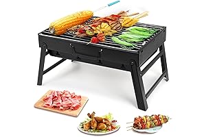 Barbecue Grill, Folding Charcoal Grill for Camping