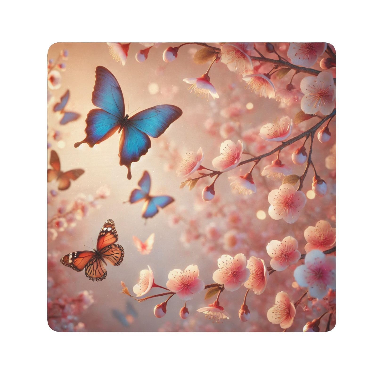 Joko Ivery Butterflies Cherry Peach Blue Self-adhesive Cloth 17.7