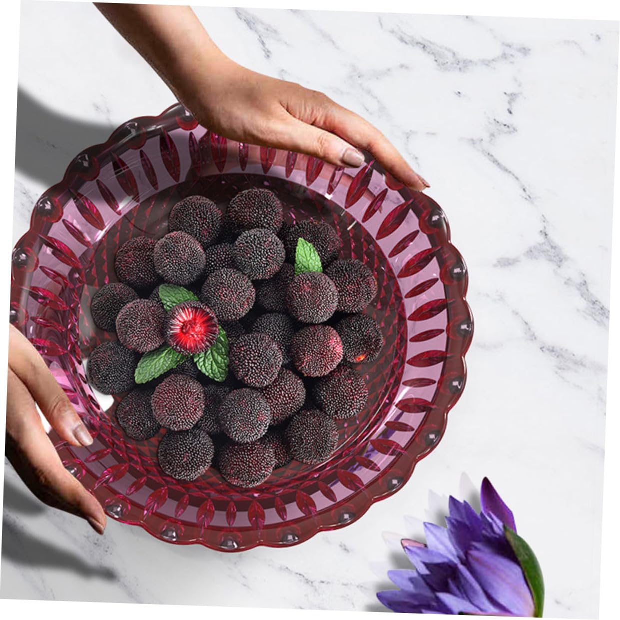 Molde de Silicona para Bandeja de Fruta DIY Molde para Platos Diseño de Encaje para Almacenamiento de Snacks Artesanal Reutilizable y Fácil de Limpiar