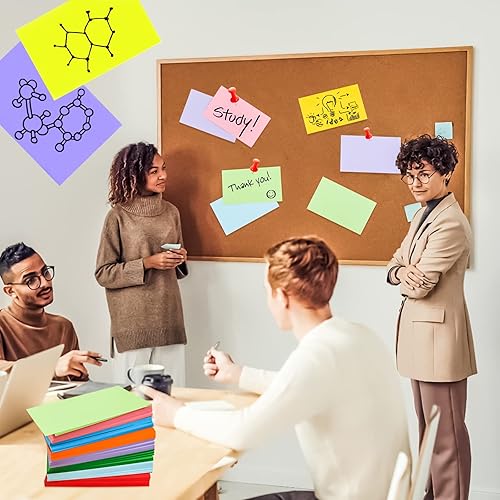 Miniatura 7 de MotBach 600 tarjetas de índice de colores en blanco de 3 x 5 pulgadas, tarjetas flash en blanco, tarjetas de notas en blanco, bloc de tarjetas