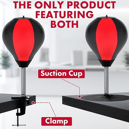 Miniatura 6 de GLACIAL Saco de boxeo de escritorio para aliviar el estrés viene con abrazadera de escritorio y ventosa extra fuerte