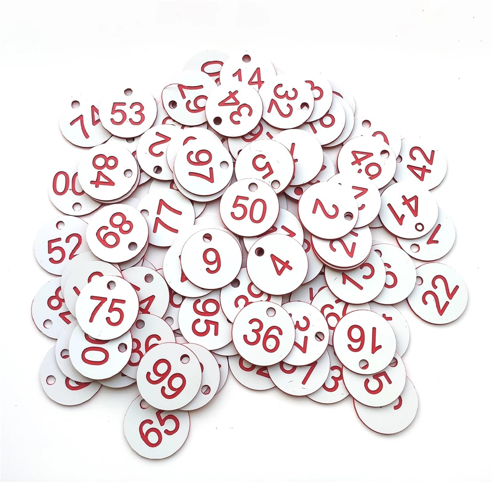 GPDNBIEU Numbered labels, Plastic Number Tags 1000 pcs 1-1000 Multicolor(1-1000 White Red)