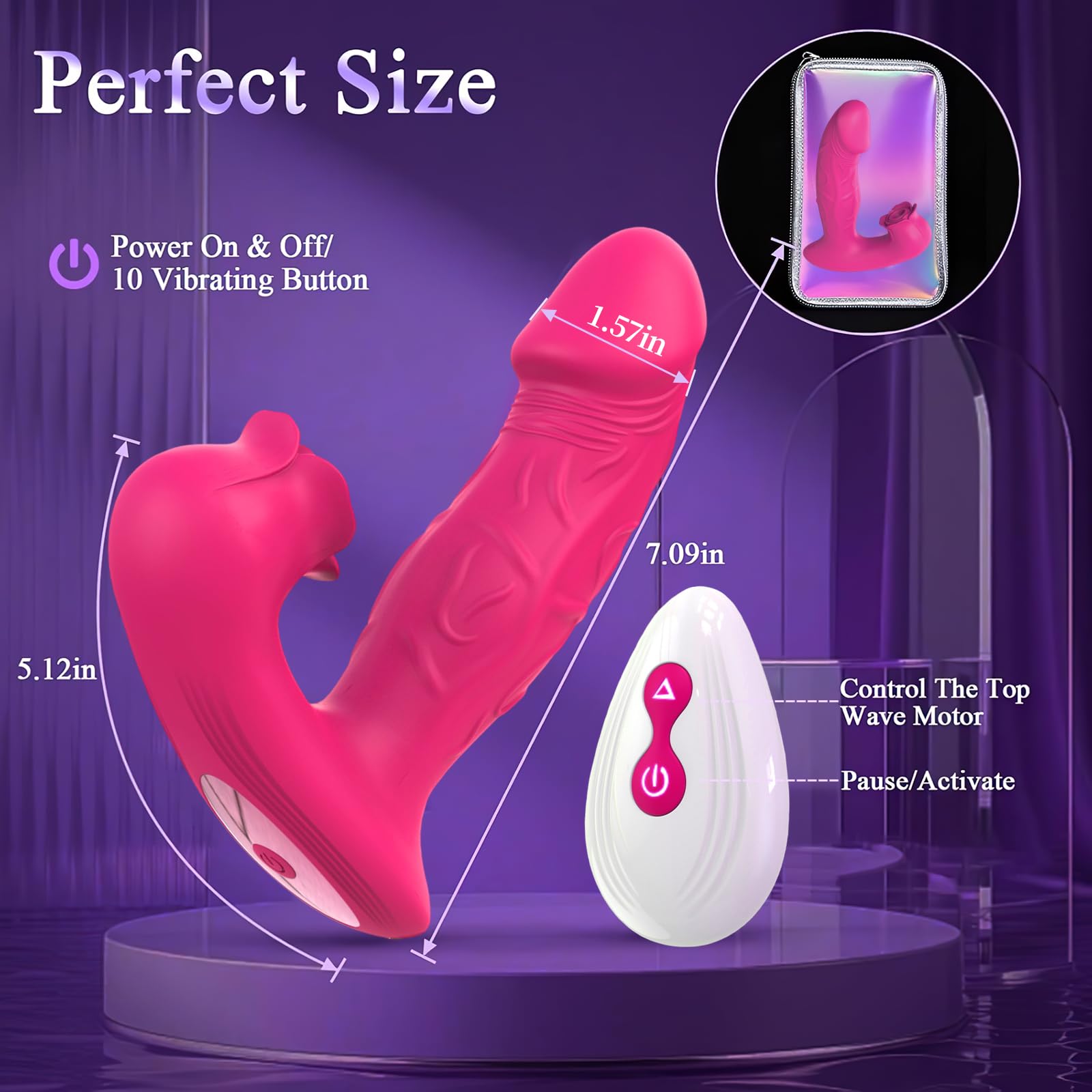 vibradorador mujer juguetes eróticos, Succionador Clítoris Vibrador femenino,Vibradores Punto G con control remoto, 10 * 10 modos, consoladores para mujer con vibración juguetes sexuales