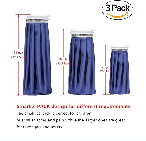 Miniatura 3 de Paquetes de 3 bolsas de hielo  Paquetes reutilizables para frío y calor en 3 tamaños (6911 pulgadas)