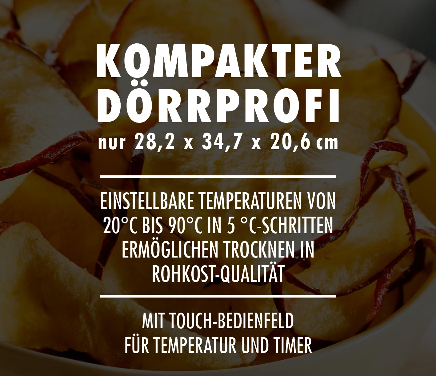 GASTROBACK #46604 Design Dörrautomat Mini Professional, kompakte Maße für kleine Mengen & knappe Stellflächen, hochwertiges Gastro-Edelstahlgehäuse, 400 Watt, Silber