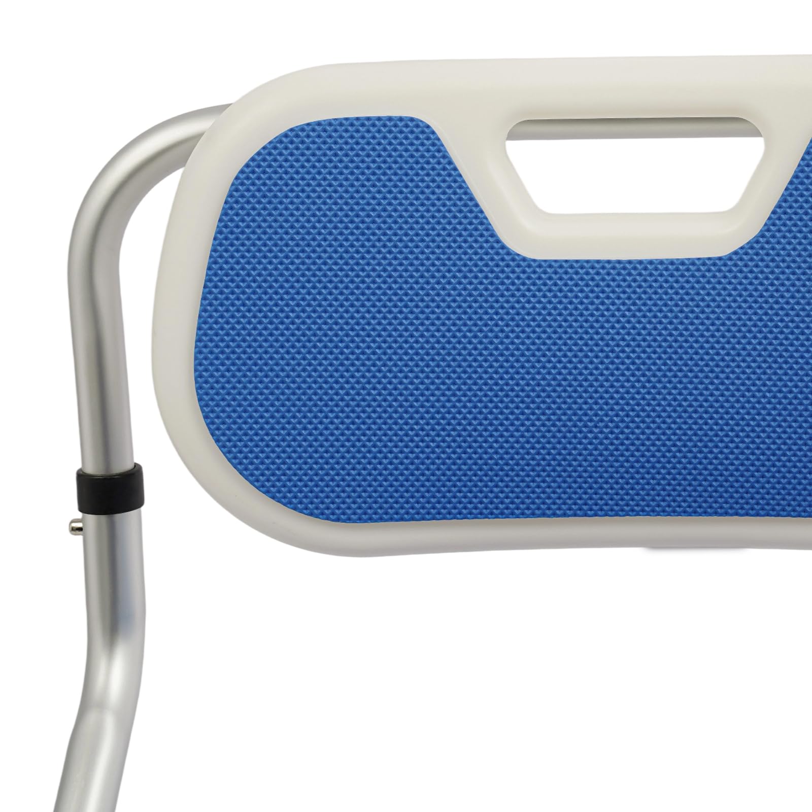 Silla de ducha para personas mayores, altura ajustable 77-84 cm, antideslizante, para personas mayores, soporta 150 kg, silla de baño de aluminio con respaldo extraíble (azul, 53 x 60 x 77 cm)