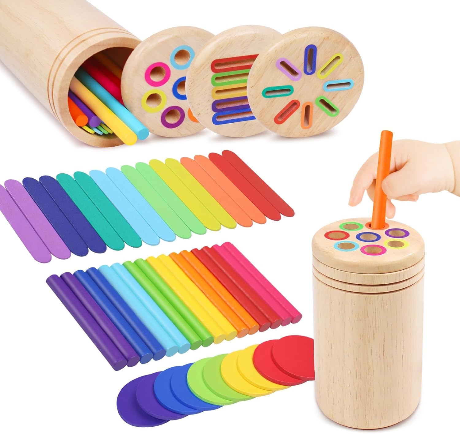 Montessori Toys for Toddlers - 3 in 1 Sorting Puzzle -1 Montessori Toys for Toddlers - 3 in 1 Sorting Puzzle -1