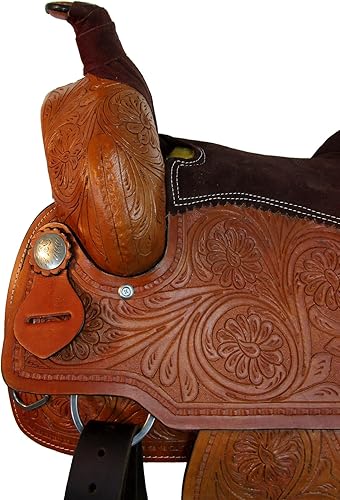 Miniatura 5 de Western Trail Saddle Pleasure Horse Floral Tooled Cowboy TACK Set 15 16 17 18