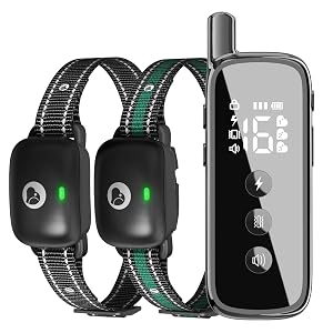 Dog Training Collar 2 Dogs Upgraded 2600FT Remote Rechargeable Waterproof Electric Shock Collar with Beep Vibration Shock for