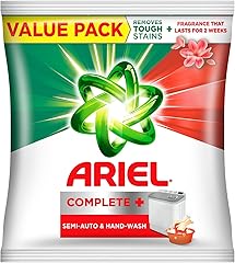 Ariel Complete Detergent Powder - 4kg | Removes 100 Tough Stains in 1 wash | Fragrance that lasts for 2 weeks | For Semi Auto Washing Machine & Bucket