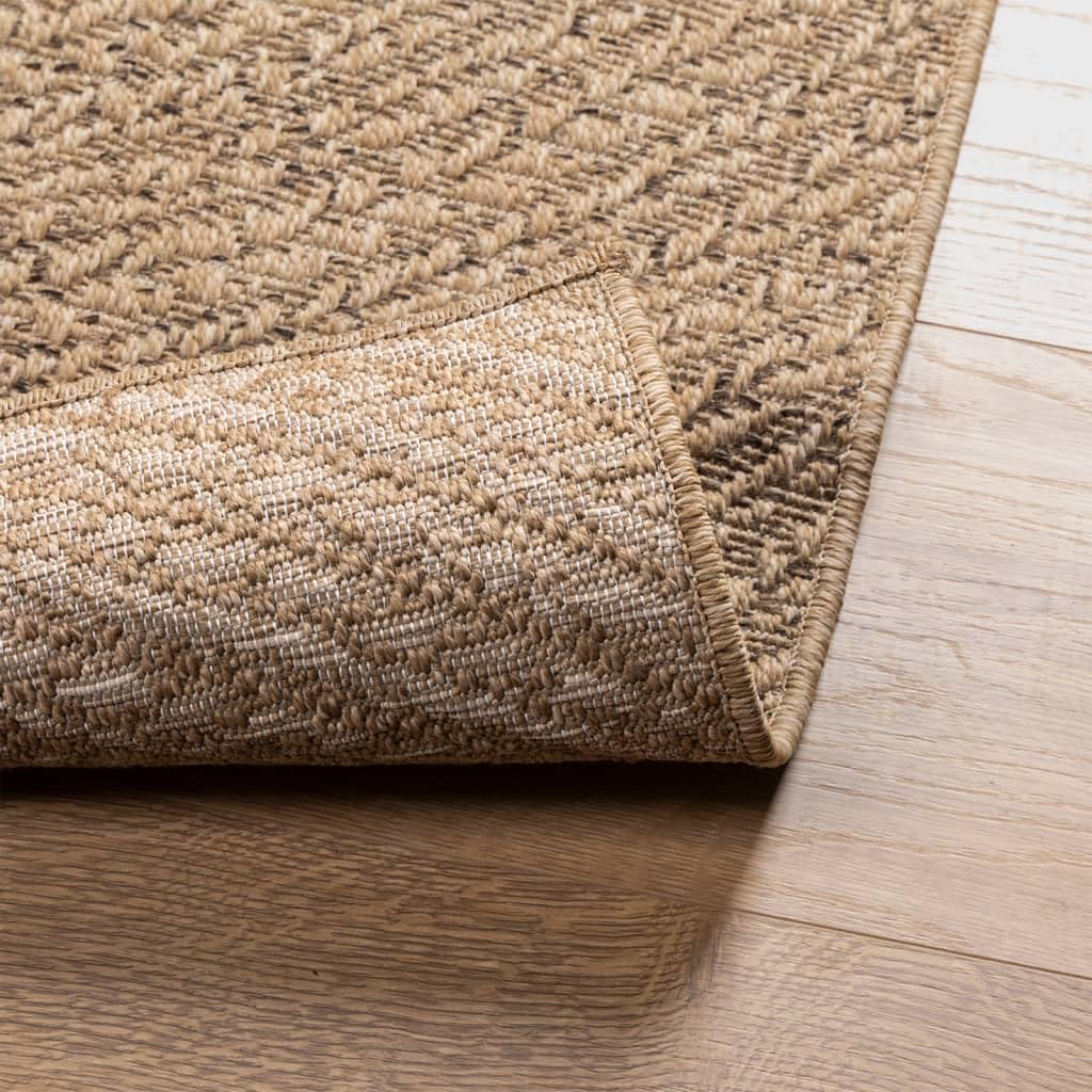 Xhnifben Outdoor Teppich ZIZUR 200x290 cm Jute-Optik aus robustem PP UV-beständig wetterfest leicht zu reinigen für Wohnzimmer Terrasse Balkon Esszimmer & Flur