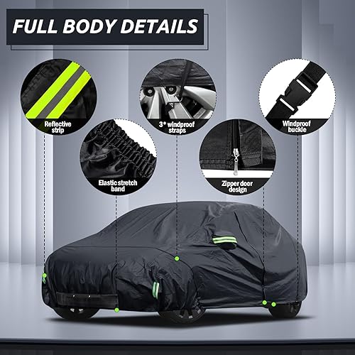 Miniatura 94 de Migaven - Funda de automóvil impermeable para todo tipo de clima, funda exterior completa para automóviles, protección contra la lluvia, sol