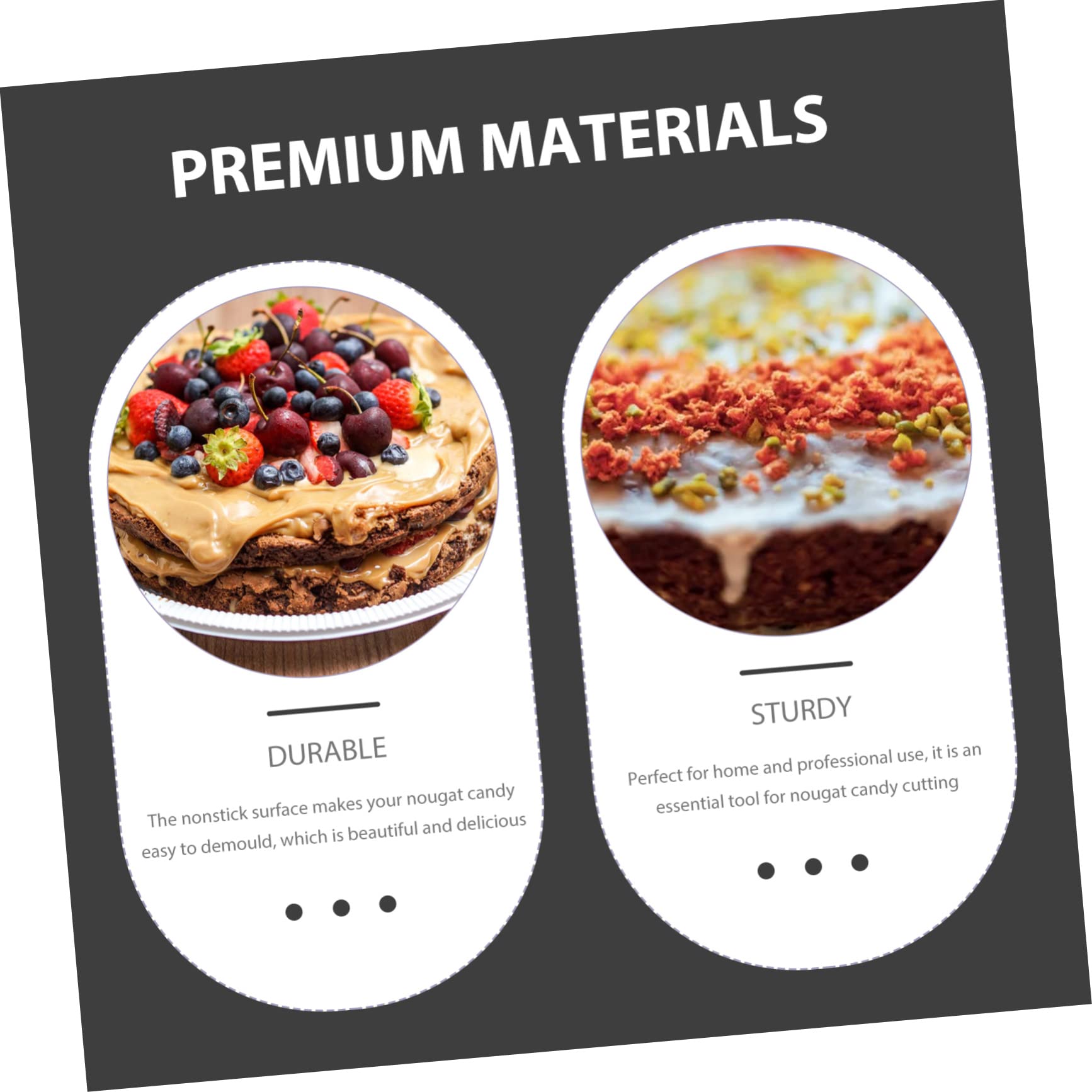 Ipetboom Moule Fabrication de Bonbons et Gâteaux en Acier Inoxydable Argenté à Nougat Surface Antiadhésive Facile à Nettoyer à Domicile ou Usage Professionnel