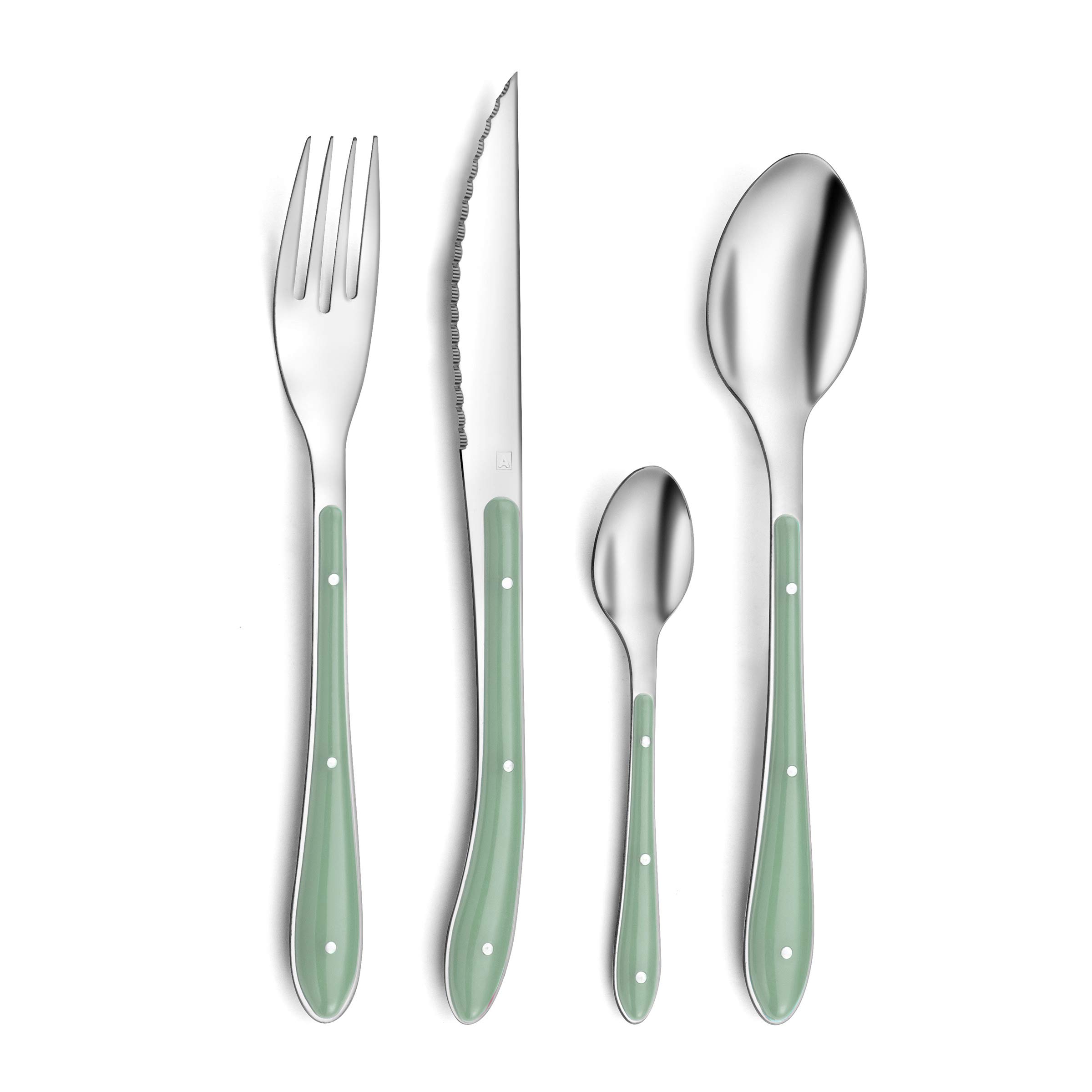 Servizio Posate 24 Pezzi, Paille, Acciaio Inox, Manico Nero