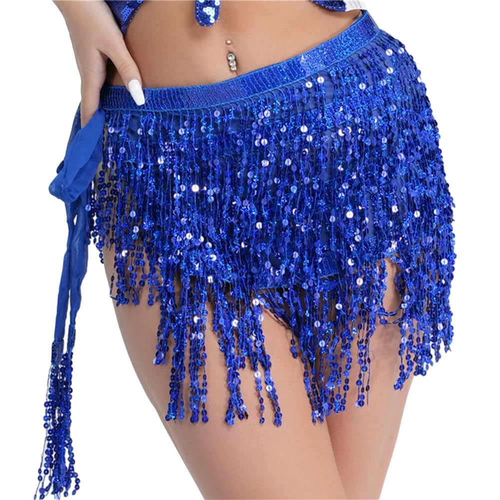 Ceinture De Danse Orientale Femme à Paillettes Et Franges - Mousseline De Soie, 140cm, Pour Belly Dance, Fête, Déguisement