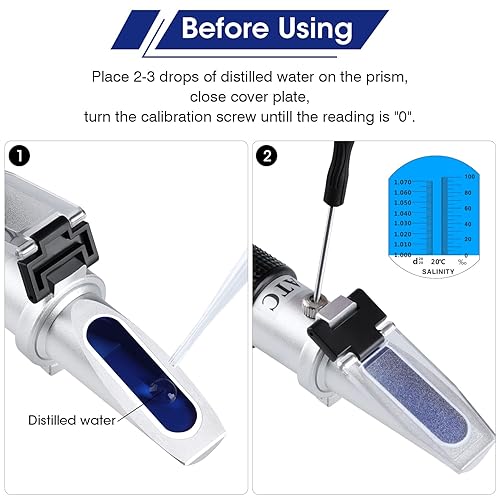 Miniatura 4 de Refractómetro de salinidad para agua de mar Aqaurium Fishkeeping Medidor de Salinidad Medidor de Salinidad de Gravedad Específica de Doble Escala