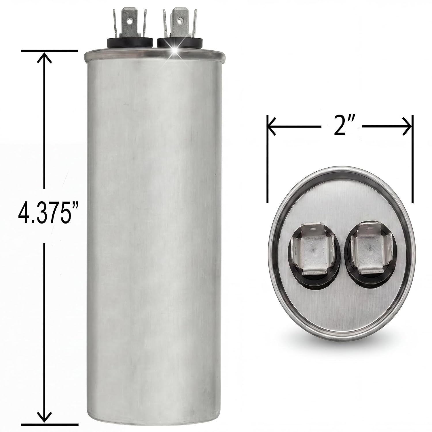 97F5276 - ClimaTek Upgraded 60 uf MFD Round 370/440 Volt Capacitor Fits GE