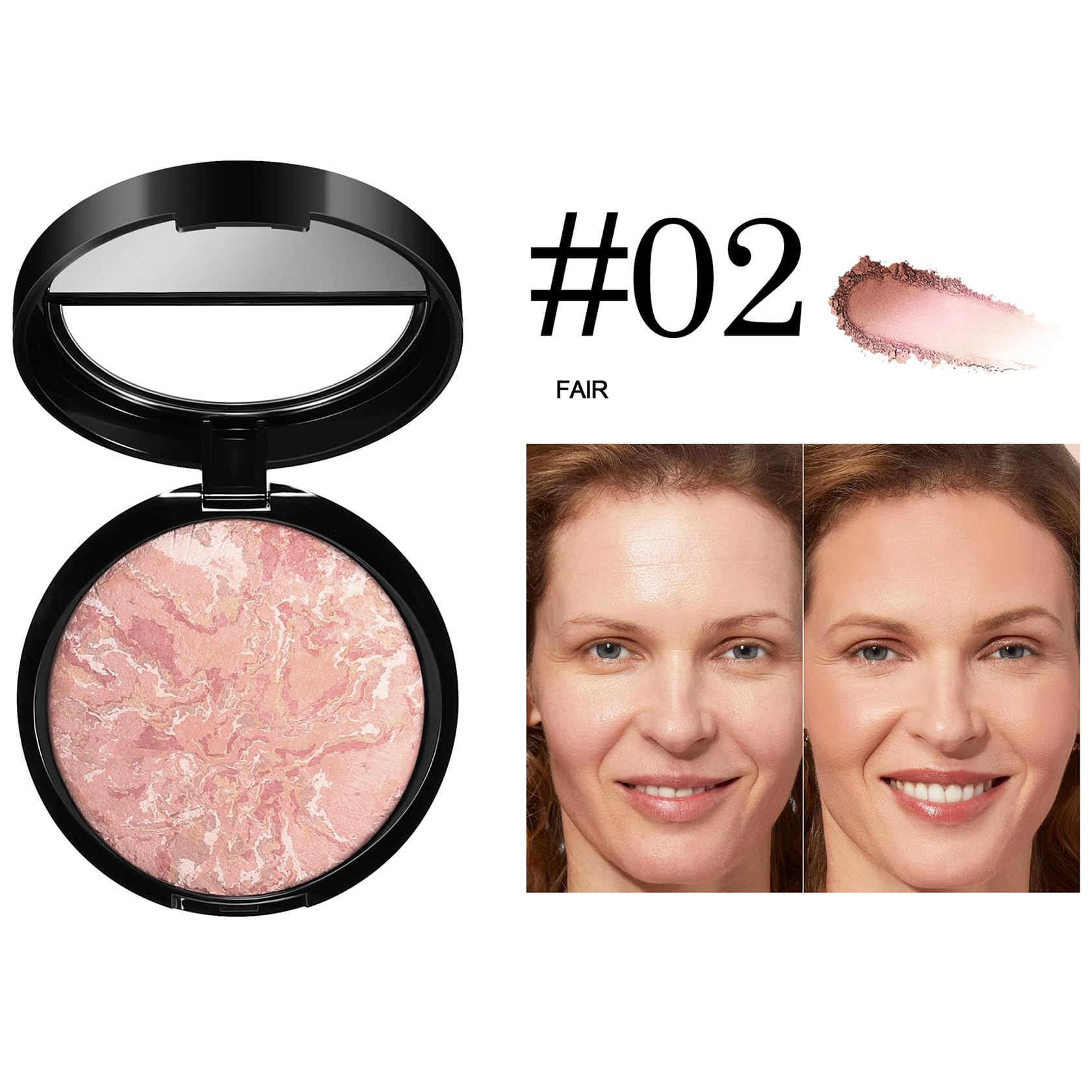 24H Wear Long-lasting, Full Coverage Foundation with Shimmer Brick Pressed Bronzer, Transfer & Sweat Resistant - Image 2