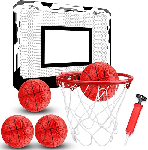 Juego de aro de baloncesto para interiores para niños y adultos, mini aro de baloncesto profesional para pared de puerta, aro de baloncesto sobre la