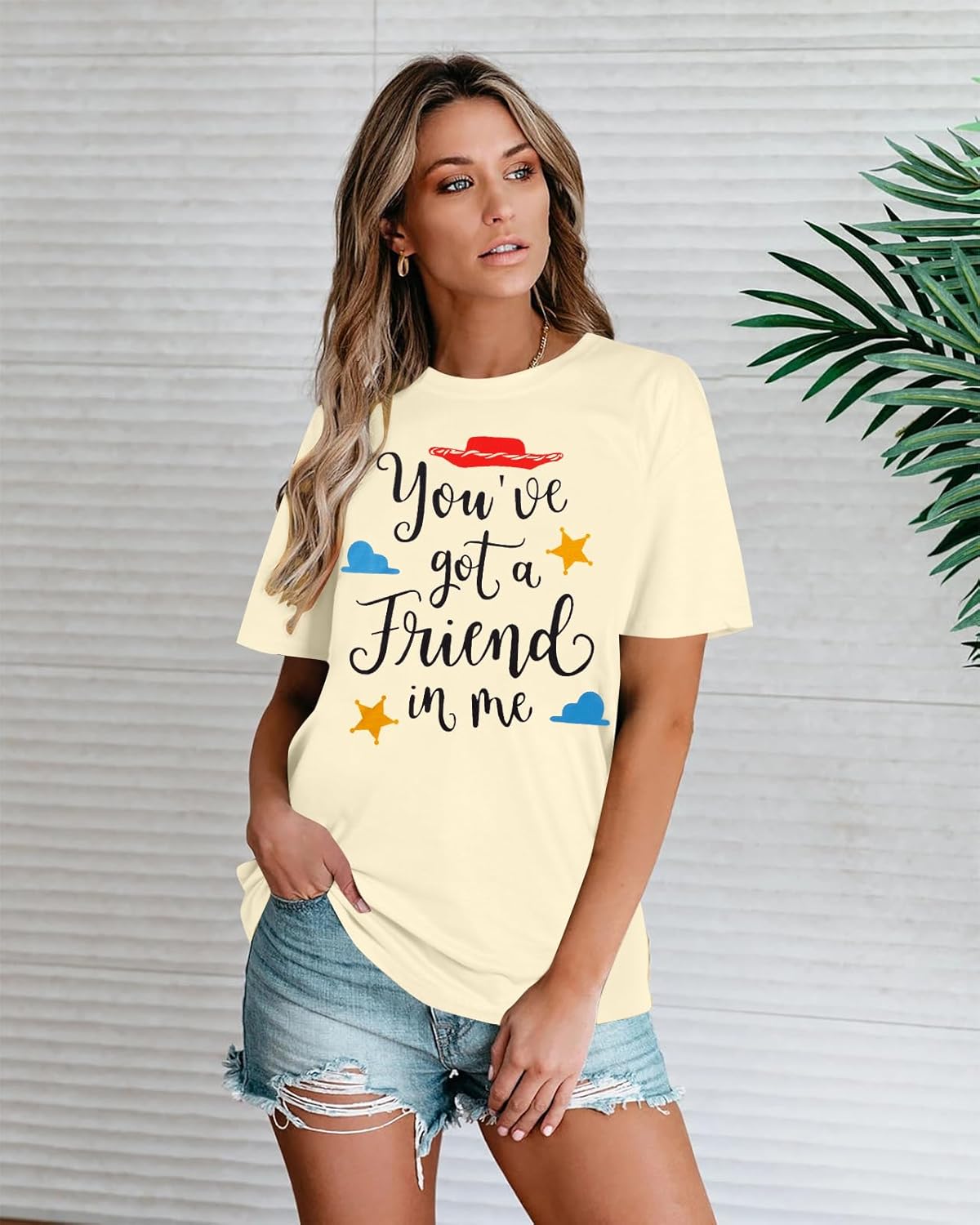 SUPEYA Youve Got A Friend in Me T-Shirt for Women Funny Letter Print Shirt Cute Graphic Short Sleeve Tees Tops - Image 2