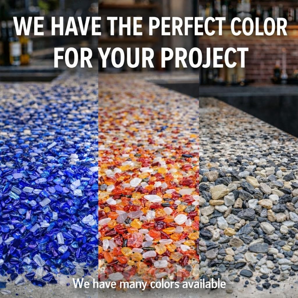 Terrazzo Grade Decorative Aggregate Stones for Countertops, Terrazzo Flooring, Outdoor Gardens, etc. (5, Earth Blend Glass)