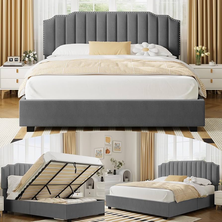 Amazon.com: Full Size Lift up Storage Bed,Frame with