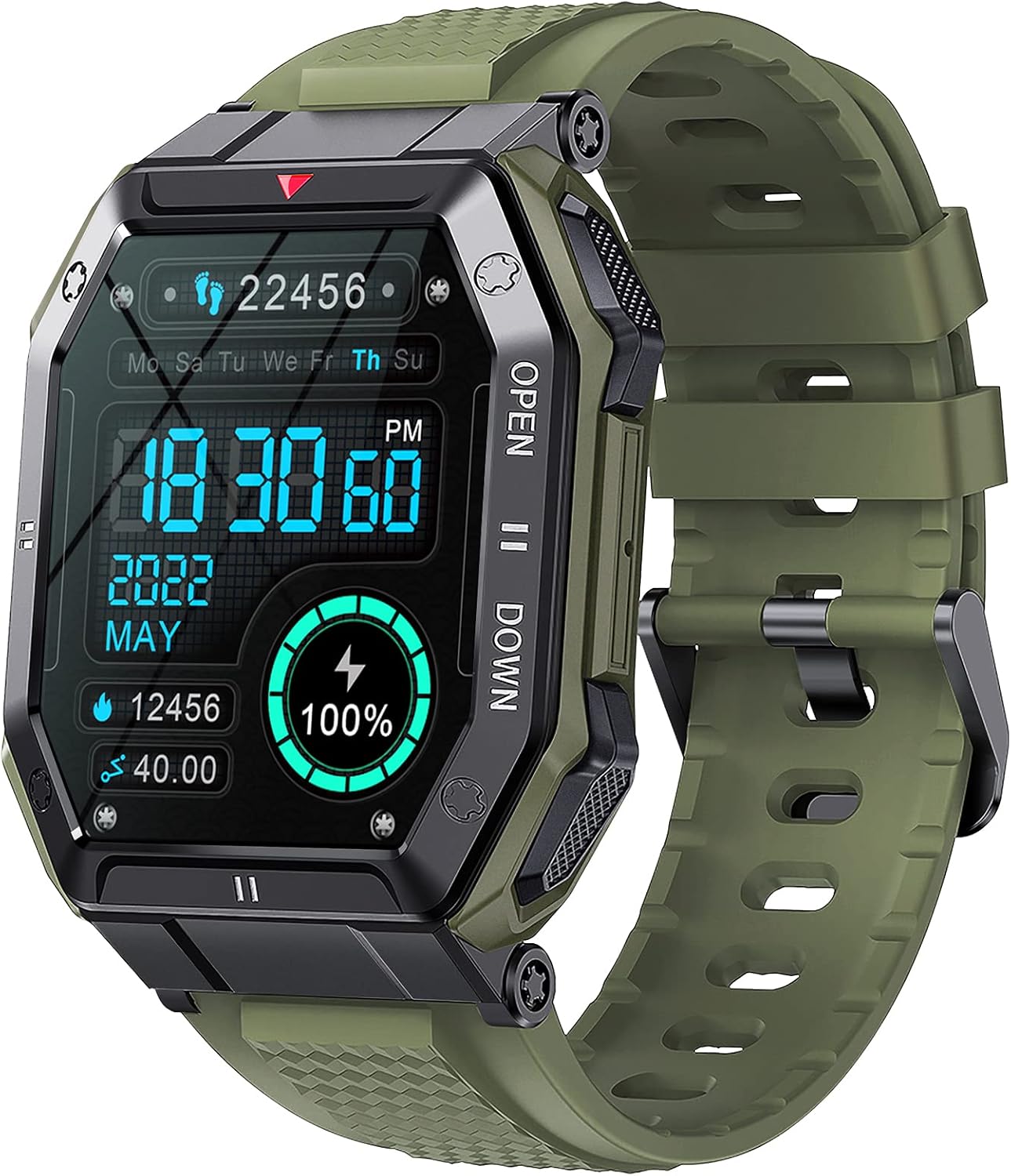 LIGE Smart Watch for Men, 1.85'' HD Screen Outdoor Military Sport Watch