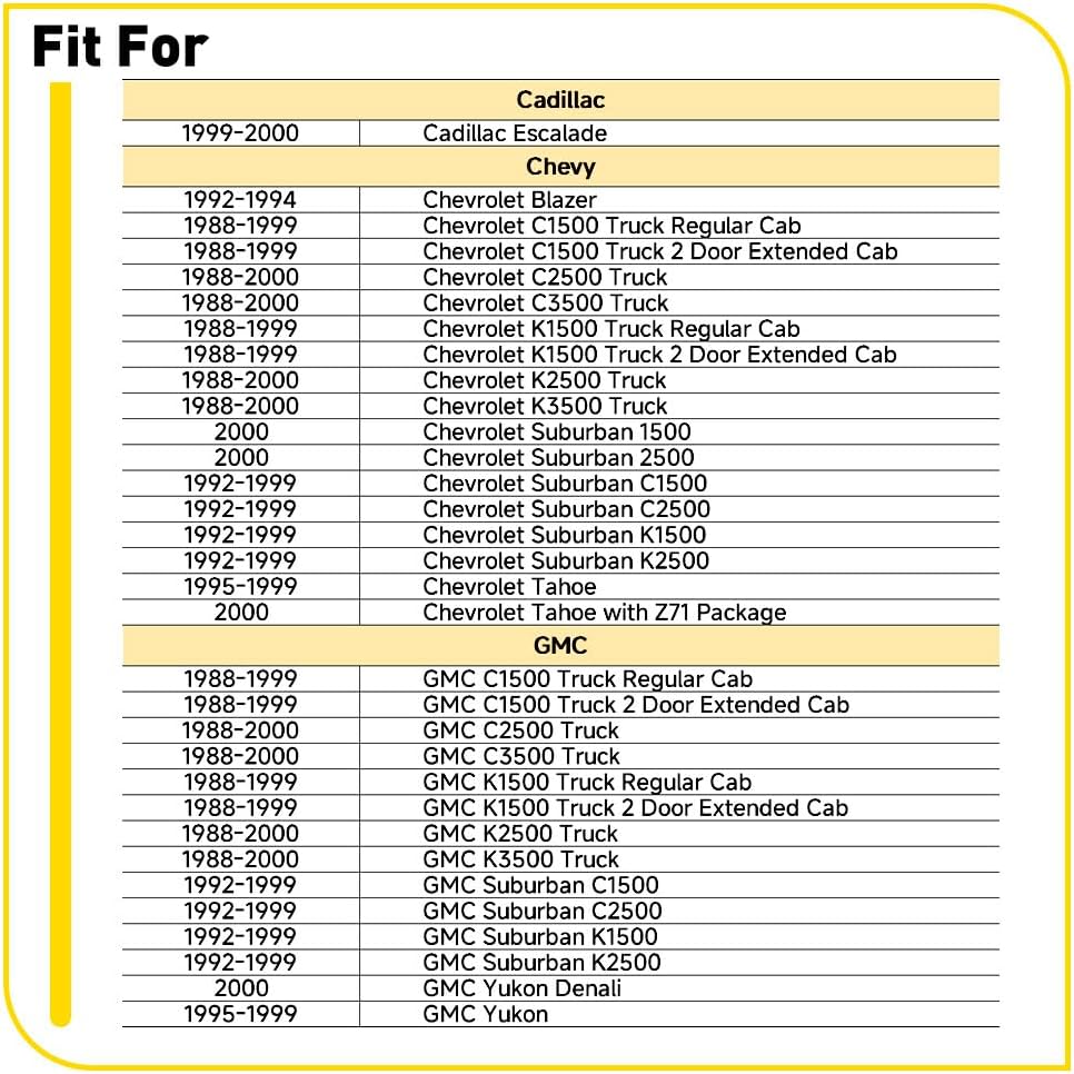 2pcs Door Seal Weatherstrip Weather Stripping Compatible with Chevy Suburban Tahoe Yukon C1500 C2500 C3500 K1500 K2500 K3500 1988-2000 Replace# 1AWSK00228, AM-35015073