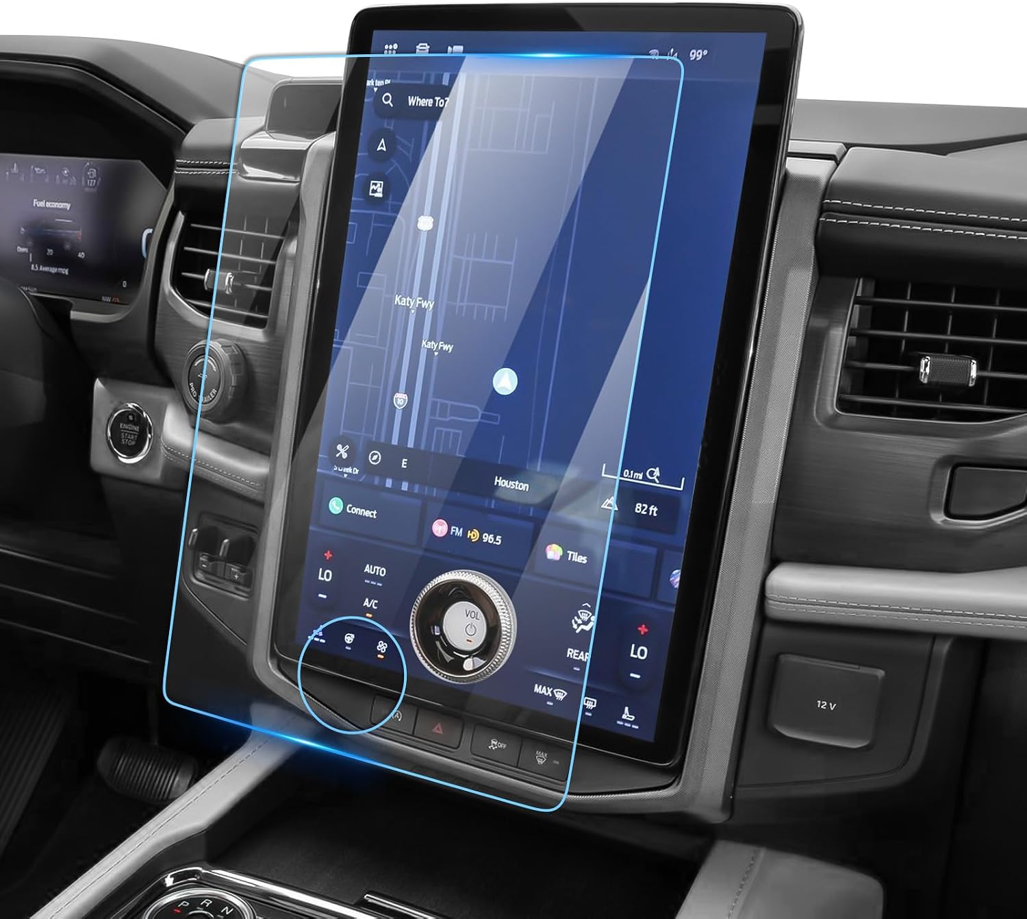 For 2024 Ford Expedition Screen Protector -2022-2024 Expedition (King Ranch/Platinum/Limited/Timberline) 15.5 Inch Touchscreen [HD Glass] 2022-2024 Expedition Accessories Anti-Fingerprint 9H Glass