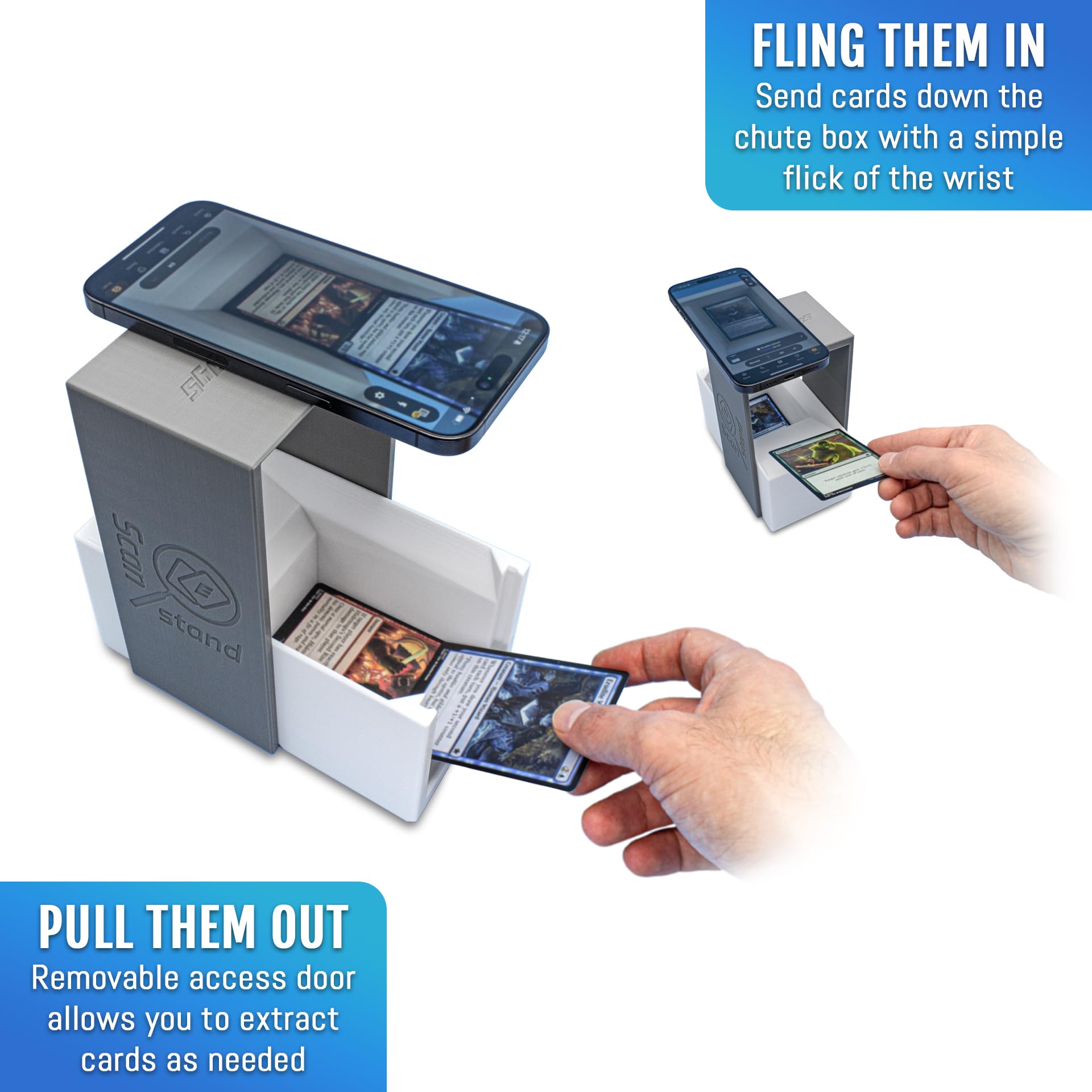Kartenscanner-Ständer Für MTG & TCG – Faltbare Handyhalterung Mit LED-Licht, Magnetpad & 100 Hüllen – Perfekt Für Schnelles Scannen Und Preiskontrolle Kartenscanner-Ständer Für MTG & TCG – Faltbare Handyhalterung Mit LED-Licht, Magnetpad & 100 Hüllen – Perfekt Für Schnelles Scannen Und Preiskontrolle