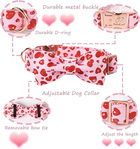 Miniatura 76 de Collar de perro con bandera estadounidense con pajarita, collar patriótico para perros pequeños, medianos y grandes, talla XS