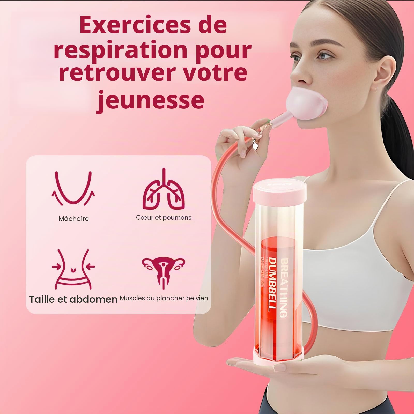 Exercice pulmonaire à respiration profonde, spiromètre de motivation, entraîneur pulmonaire, système de mesure respiratoire lavable et hygiénique pour améliorer la capacité pulmonaire