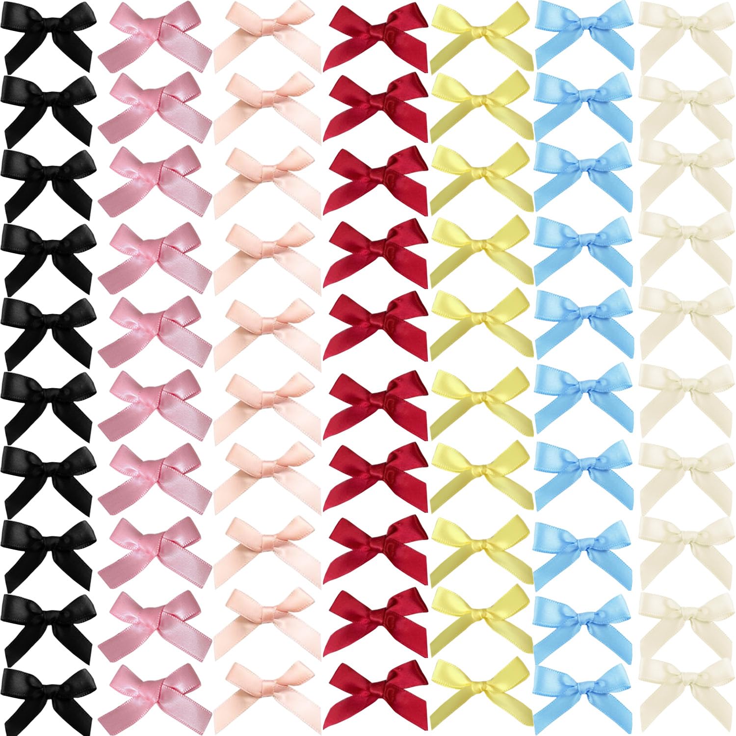 SALOCY 70PCS Mini Hair Bows Mini Hair Clips Ribbon Bowknots Hairclips Pink Bows for Hair Design